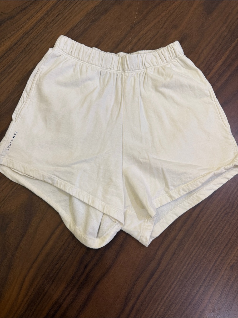 White High-Rise Elastic Waist Athletic Shorts